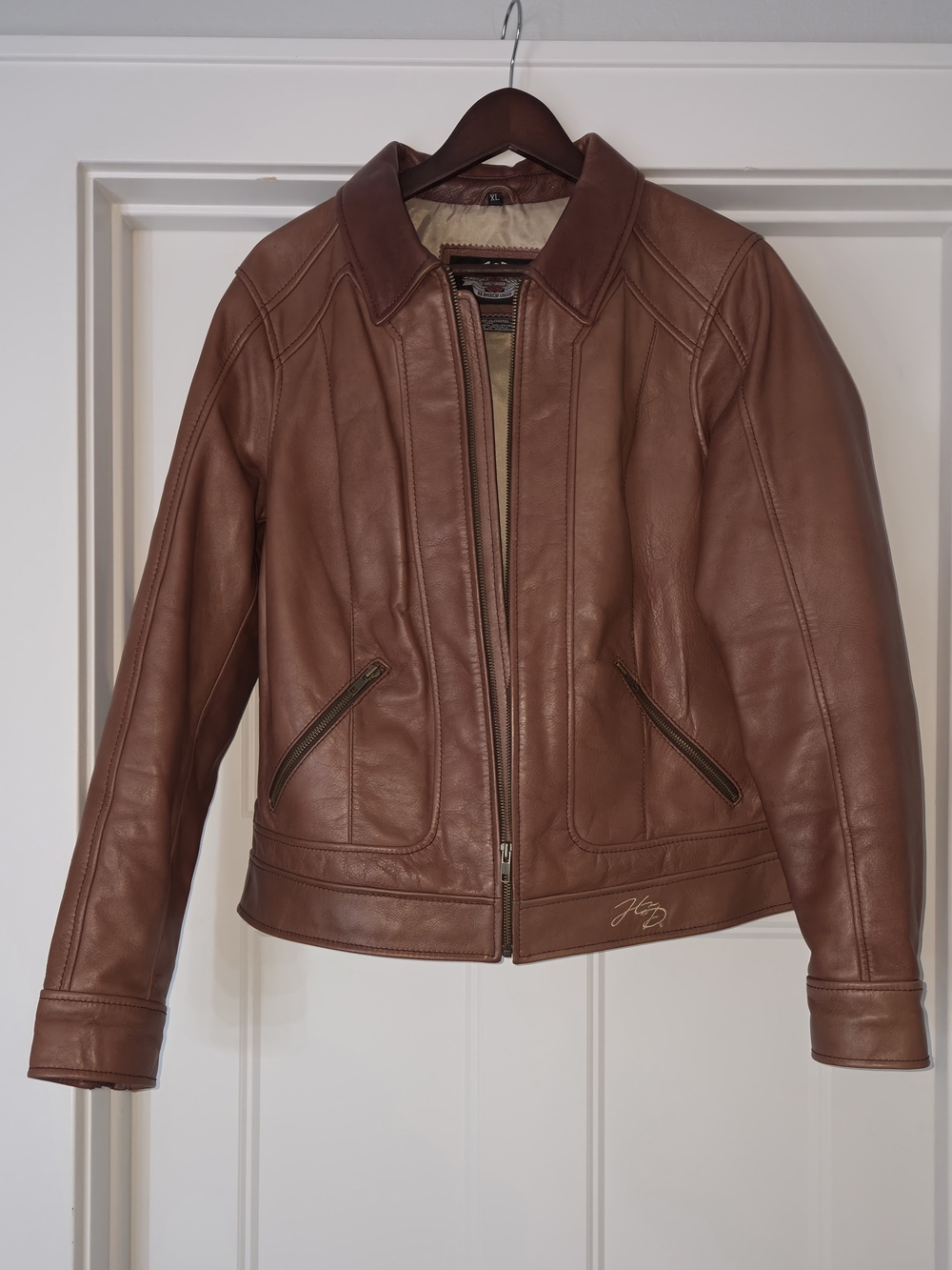 Women's Brown Leather Harley-Davidson Motorcycle Jacket